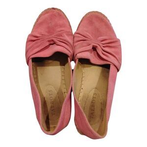 Talbots Izzy Hot Pink Suede Espadrille Shoes Size 8